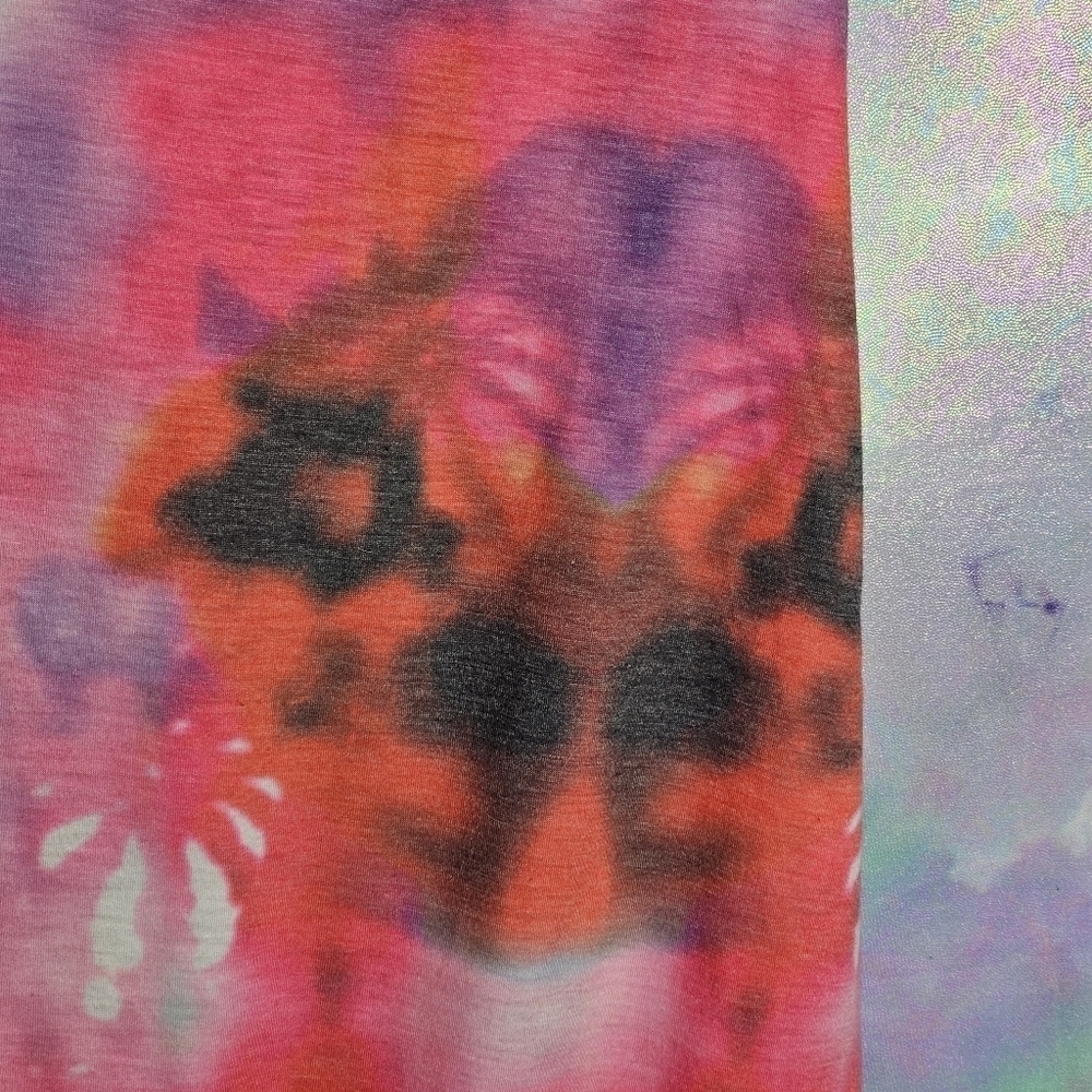 Jessica Simpson Pink Purple Blue Neon Tie Dye Tank Top Open Back Size Medium - Picture 6 of 13